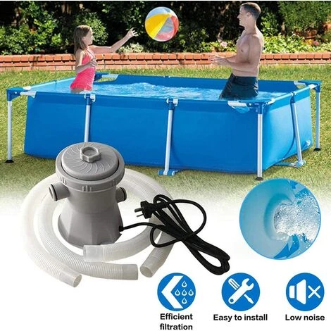 MONLY Pompe De Filtration De Piscine, Piscine D'été 300 Gallons Filtre De Piscine Hors Sol, Pompe De Circulation électrique 220 V – Image 2