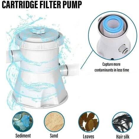 MONLY Pompe De Filtration De Piscine, Piscine D'été 300 Gallons Filtre De Piscine Hors Sol, Pompe De Circulation électrique 220 V – Image 3