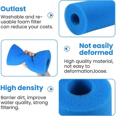 ZOLGINAH 2 Pièces Filtre En Mousse Pour Spa, Filtre A, Éponge Filtrante Type A,Filtre En Mousse,Cartouche De Filtre En Mousse Réutilisables Et Lavables,Mousse Pour Piscine,Spa,Jacuzzi – Image 3
