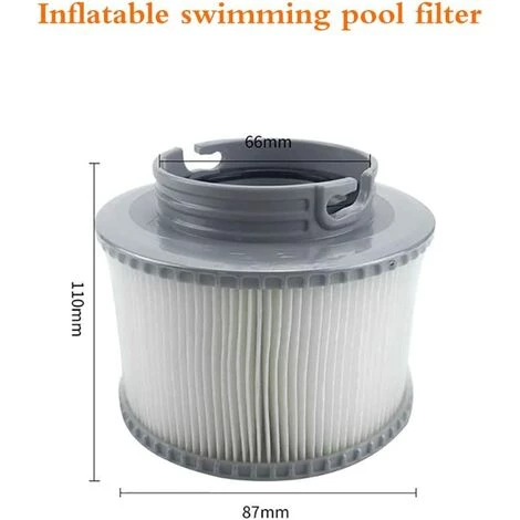 Lot De 2 Cartouches Filtrantes Pour Piscine, Accessoires De Filtre De Nettoyage De Piscine Gonflable De Rechange Pour Spa, Cartouche De Filtre Antimicrobienne Pour Spa Facile à Installer GrooFoo – Image 2