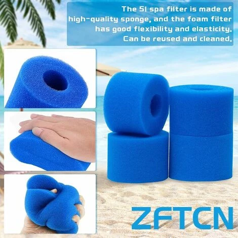 JOORRT 4 Filtres De Piscine En Mousse Filtre Pour Type S1 - Filtre En Mousse Pour Spa, Piscine - Réutilisables Et Lavables - Éponge De Filtration De Type S1 – Image 2