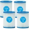 MOWZE Filtre Piscine Typ II Cartouche De Filtre Pour Bestway 58094, Taille 2 Cartouches Filtrantes De Spa De Piscine, Lot De 4 Lot De 4