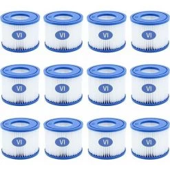 GroupM 12 Pièces Filtre Pompe Gonflable Source Chaude Piscine élément Filtrant Accessoires De Remplacement élément Filtrant