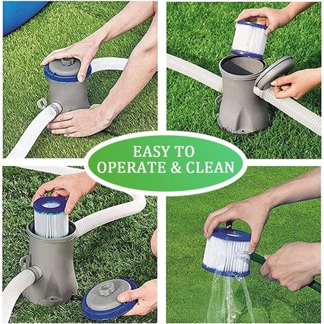 TINOR Paquet De 2 Cartouches Filtrantes VI De Rechange Pour Filtre De Piscine Bestway VI Pour Miami, Vegas, Palm Springs, Monaco, Taille Bestway, Accessoires De Filtre De Rechange â Image 4