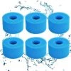 TINOR Éponge Filtrante Type S1, Cartouche De Filtre En Mousse, Mousse Pour Filtre Piscine, Réutilisables Et Lavables, Filtre En Mousse Pour Spa, Piscine, Jacuzzi (6, Bleu)