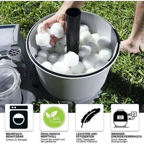 TINOR Filtre Balls 700 G Remplace 25 Kg De Sable Filtrant, Balles Filtrantes Pour Piscine, Pompe De Filtration, Filtre à Sable D'aquarium.(700g) â Image 2