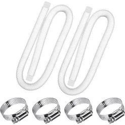 AOUGO Tuyau De Rechange Pour Piscine De 1,25 Po De Diamètre Pour Piscines Hors Terre, Piscine Avec Pince Métallique Pour Pompe De Filtre Intex Ou Tuyaux De 3,2 Cm - 1,5 Mètre De Long (Paquet De 2)