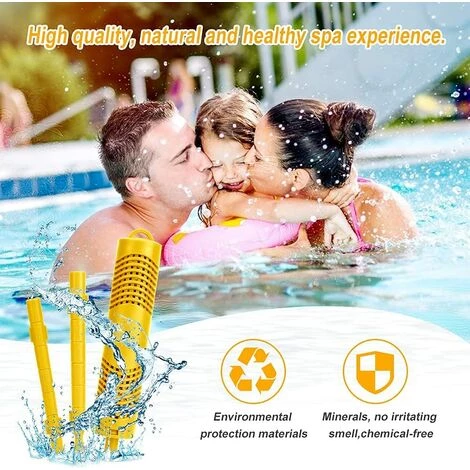 CESIèCLEFOU Filtre Spa Dure 4 Mois Cartouches De Filtres De Piscine à Cartouche Pièces Minérales Pour Spa Et Jacuzzi Cartouche Filtrante Pour Piscine Et Spa Cartouche Spa Bâton Filtre De Piscine, 2 Pièces Jaune Lefou â Image 3