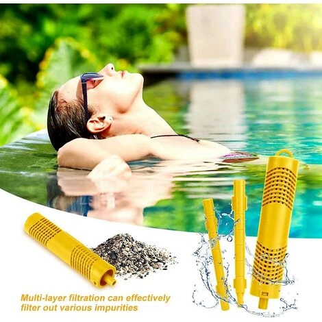 CESIèCLEFOU Filtre Spa Dure 4 Mois Cartouches De Filtres De Piscine à Cartouche Pièces Minérales Pour Spa Et Jacuzzi Cartouche Filtrante Pour Piscine Et Spa Cartouche Spa Bâton Filtre De Piscine, 2 Pièces Jaune Lefou â Image 4