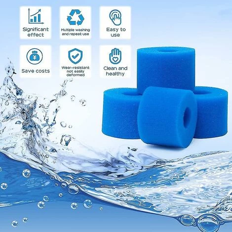 THSINDE 4 Pièces Filtre éponge Mousse Filtre Cartouche Piscine Filtre Mousse Réutilisable Lavable Filtre En Mousse Pour Spa Piscine Jacuzzi-ksize – Image 3