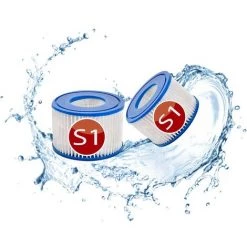 MEZHENG Cartouches De Filtre De Rechange Piscine Pour Intex S1, Filtre à Pour Remous Pour Purespa 29001e,Filtre Spa - Cartouches De Rechange Pour Piscine,Spa,Baignoire (2pièces)