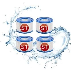 MEZHENG Cartouches De Filtre De Rechange Piscine Pour Intex S1, Filtre à Pour Remous Pour Purespa 29001e,Filtre Spa - Cartouches De Rechange Pour Piscine,Spa,Baignoire (4pièces)