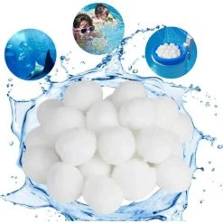 MONLY Balles Filtrantes, 700g Boules De Filtre De Piscine, Billes Filtrantes, Alternative Pour 25 Kg De Sable Filtrant, Média Filtre à Fibres Pour Piscine, Filtres à Sable (700g)