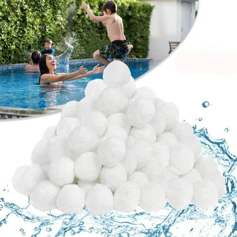 Froadp 700g Boules De Filtration Filtres De Piscine Boule D'Ouate Balles Filtrantes Pour Cuve De Filtration 700g Filterballs Peuvent Remplacer 25KG De Sable De Filtration Blanc – Image 2