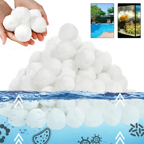 Froadp 700g Boules De Filtration Filtres De Piscine Boule D'Ouate Balles Filtrantes Pour Cuve De Filtration 700g Filterballs Peuvent Remplacer 25KG De Sable De Filtration Blanc – Image 3