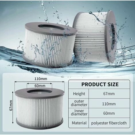 L'FLANEUR Filtre Spa Pour Mspa, Filtres Pour MSpa Piscines Gonflables, Cartouches Filtrantes Pour Spa Gonflable Mspa - Modèle à Partir De 2020 (4pcs) ANEUR – Image 2