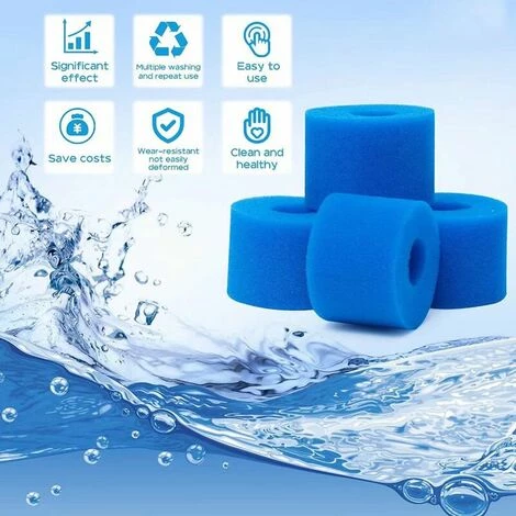 L'FLANEUR Lot De 4 Filtres De Piscine En Mousse Filtre Pour Intex Type S1 - Filtre En Mousse Pour Spa, Piscine - Réutilisables Et Lavables - éponge De Filtration De Type S1 ANEUR – Image 2