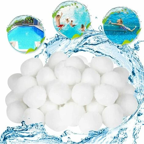 KAEJYIUT 700G Balle Filtrante Piscine,Filtre Pour Piscine,Média Filtre à Fibres,de 700g Remplacent 25kg De Sable Filtrant,Billes Filtrantes Pour Piscines Intérieure Et Extérieure(700g)