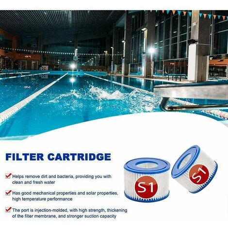 KAEJYIUT Lot De 4 Cartouches De Rechange S1 Pour Filtre De Piscine Intex 29001 - Pour Jardin Extérieur Type S1 PureSpa Easy Set - Cartouches Pour Filtre à Jacuzzi - Filtre S1 – Image 2
