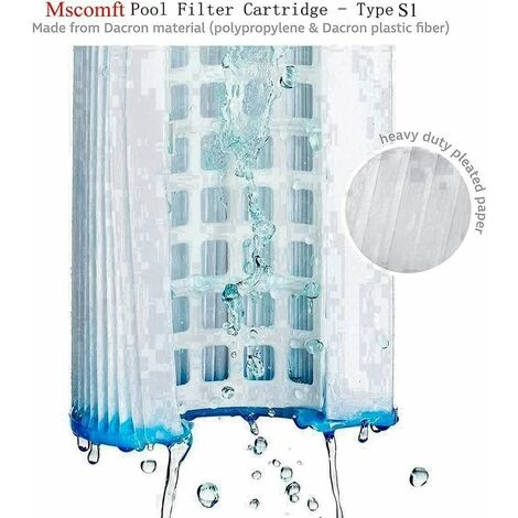 KAEJYIUT Lot De 4 Cartouches De Rechange S1 Pour Filtre De Piscine Intex 29001 - Pour Jardin Extérieur Type S1 PureSpa Easy Set - Cartouches Pour Filtre à Jacuzzi - Filtre S1 – Image 3