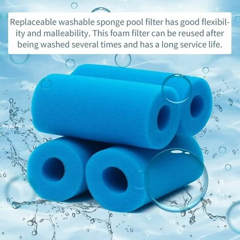 KAEJYIUT Filtre éponge Type A, Filtre Piscine En Mousse, Filtre Mousse Piscine Filtre éponge Pré-Filtre Mousse Cartouche éponge Lavable, Réutilisable. (4 Pièces) â Image 2