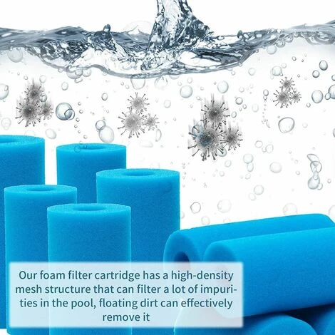 KAEJYIUT Filtre éponge Type A, Filtre Piscine En Mousse, Filtre Mousse Piscine Filtre éponge Pré-Filtre Mousse Cartouche éponge Lavable, Réutilisable. (4 Pièces) â Image 3