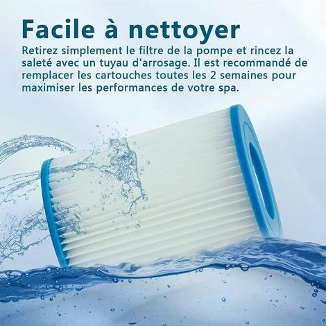KAEJYIUT Filtre Piscine Pour Bestway Type II, Spa Remplacement Filtre De Piscine Gonflable Accessoires, Filtre De Piscine Pour Jardin Extérieur, Lavable Et Réutilisable Cartouche, 4.17x5.35 Inch (4 PCS) â Image 3
