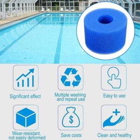 DONTODENT Piscine Filtre Eponge Eponge Mousse Lavable Pour Filtre à Bain à Remous 10.8x7.3x4cm 6pcs Surf & Diving-Piscines Et Accessoires-Piscine Accessoires – Image 4