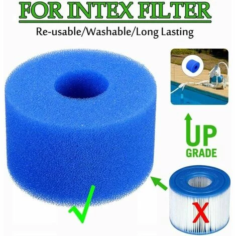 KAEJYIUT Lot De 2 Cartouches De Filtre En Mousse Réutilisables Pour Piscine Type Intex S1 – Image 4