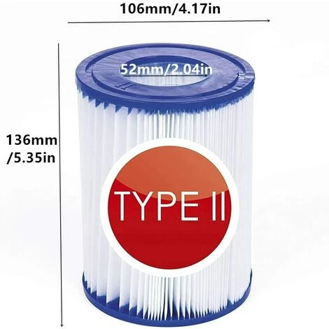 PESCE Filtre De Piscine Type 2, Convient Pour Bestway 58094 - Cartouche De Filtre De Piscine, Facile à Mettre En Place (4 Pièces) – Image 2