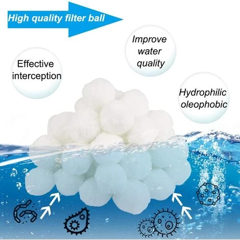 JUNJUN Boule Filtrante, Boule Filtrante De Piscine De 700 G, Remplace Le Filtre À Sable De 25 Kg, Filtre De Piscine, Convient À Tous Les Filtres À Sable Ou À Verre Existants, Bon Effet De Filtrage – Image 2