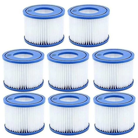 DONTODENT Filtre De Piscine 8 Pièces, Pour Cartouche De Pompe De Filtre Bestway Spa Type Vi, Filtres De Bain à Remous Pour Lay-z-spa, Pour Filtre Coleman Saluspa