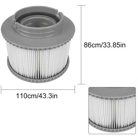 FVO Filtre De Piscine Gonflable Pour MSpa Spa Filtre De Piscine Filtre De Piscine Gonflable Gris Style Ancien, 2 Pièces – Image 3