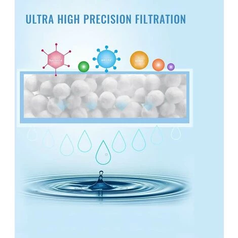 ECHOO 700g / 8L Boules De Filtre De Piscine, Balles Filtrantes,Média Filtre à Fibres Pour Piscine Filtres à Sable Filtrage De L'eau,Écologique, Léger Et Durable â Image 5