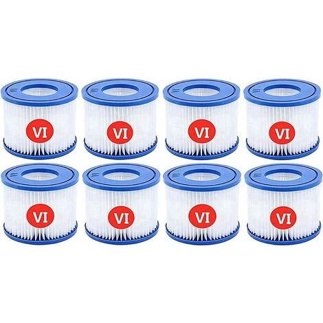 HIASDFLS Lot De 8 Cartouches Filtrantes Pour Piscine Bestway Pool Vi - Filtre De Rechange Pour Piscine Bestway - Bleu