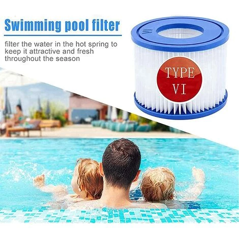 HIASDFLS Lot De 8 Cartouches Filtrantes Pour Piscine Bestway Pool Vi - Filtre De Rechange Pour Piscine Bestway - Bleu – Image 5