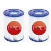 HABIENTôT Lot De 2 Filtres De Type 2 Pour Bestway 58383 -Oi-FRIS Taille Du Filtre 2 - Convient Pour La Piscine Bestway Steel Pro Frame - Piscine Familiale - Filtre De Piscine Gonflable