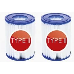 HABIENTôT Lot De 2 Filtres De Type 2 Pour Bestway 58383 -Oi-FRIS Taille Du Filtre 2 - Convient Pour La Piscine Bestway Steel Pro Frame - Piscine Familiale - Filtre De Piscine Gonflable