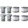 KARTOKNER 4 Filtres + 4 Bases Cartouches Filtrantes Pour Piscines Gonflables MSPA - Adaptateur De Base Vissable Pour Cartouche Filtrante MSPA - Kit De Mise à Niveau - Filtre Pour Sous-marins Et Spa Chauds
