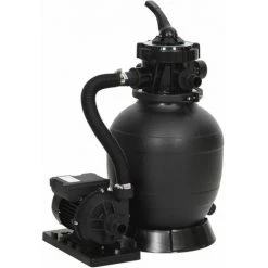 TRUE DEAL Filtre à Sable De Piscine Avec Vanne 6 Voies Noir