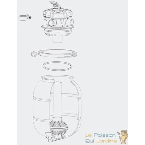 LEPOISSONQUIJARDINEFR Filtre à Sable Pour Piscines Hors Sol, Petites Piscines, Vanne 5 Voies - Bleu – Image 3