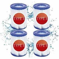 ECHOO 4 Cartouches De Filtre De Piscine Type II - For Bestway De Type Ii - Convient Pour Bestway 58383 58387 - Cartouche Filtrante Pour Piscine Bestway 530/800 Gal/h.