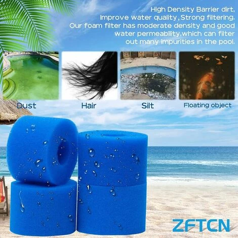 ECHOO 4 Filtres De Piscine En Mousse Filtre Pour Type S1 - Filtre En Mousse Pour Spa, Piscine - Réutilisables Et Lavables - Éponge De Filtration De Type S1 – Image 5