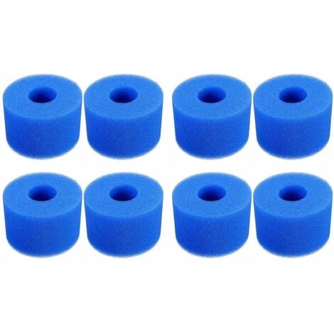 QERSTA 8 Pièces Éponge Filtrante Type S1, Cartouche De Filtre En Mousse, Mousse Pour Filtre Piscine, Réutilisables Et Lavables, Filtre En Mousse Pour Spa, Piscine, Jacuzzi