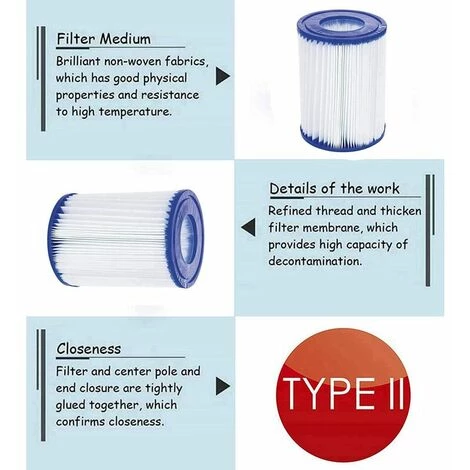 PREMIER Filtre De Piscine De Type II - Compatible Avec Bestway Type II - Compatible Avec Bestway 58383 58387 - Filtre De Piscine Bestway 530/800 Gph. – Image 3