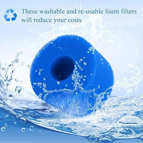 ENLENK Éponge En Mousse De Rechange Pour Filtre De Piscine Compatible Avec In-tex Type S1, Filtre à Cartouche En éponge Réutilisable Et Lavable Pour Spa Jacuzzi Spa (6 Pièces) â Image 4