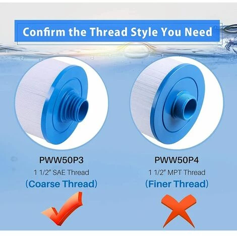 QERSTA Cartouche De Filtre De Spa , Pour Filtre À Remous Pleatco Pww50 , Filtre De Spa Pour Filtre De Remplacement Unicel 6Ch-940 Spa Business Whirlpool (2 Pièces) – Image 4